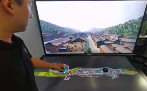 多点触控互动桌漫游应用于房地产展厅展示