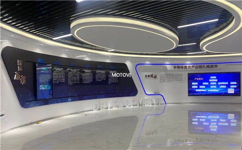 滑轨屏应用于科技展厅_武平新型显示技术展厅-摩拓为