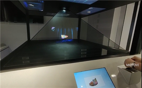 一企业展厅设计应用全息投影交互装置展示展品